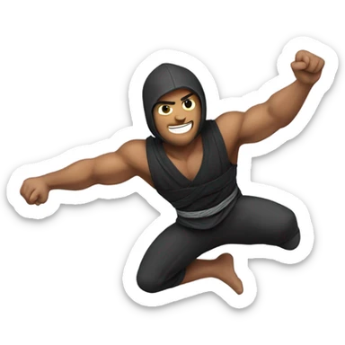 male Ninja Warrior athlete, captured mid-air sticker