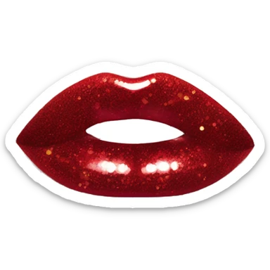 Red ombre lip gloss with a lot of glitter sticker