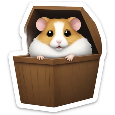 hamster in a coffin sticker