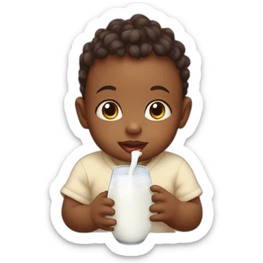 Baby drinking milk sticker