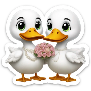 Two ducks getting married sticker