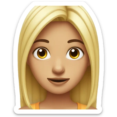 Lazy eyed girl sticker