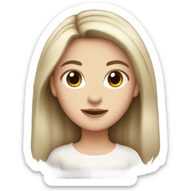 White girl with brown eyes and dark brown hair  sticker