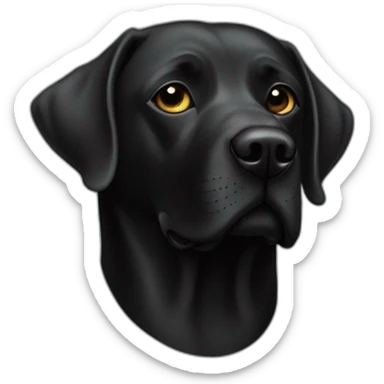 Labrador-noir-masque et Tuba sticker