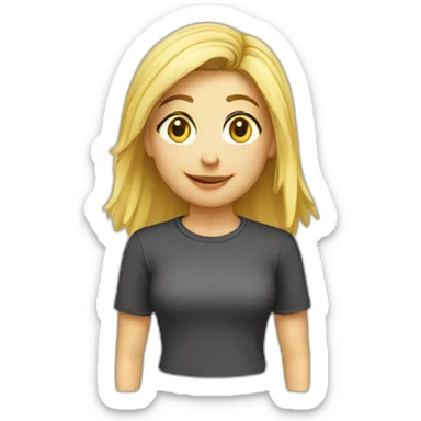 caucasian female rock tshirt sticker