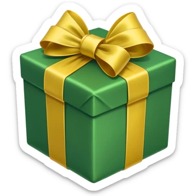 GREEN PRESENT WITH YELLOW BOW sticker