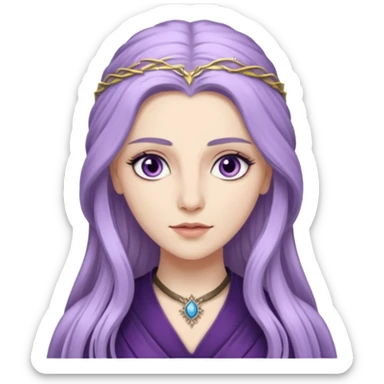 Hande Erçel as a lady from game of thrones from Starfall. Her eyes are lilac. sticker