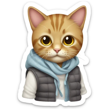cat with clothes sticker