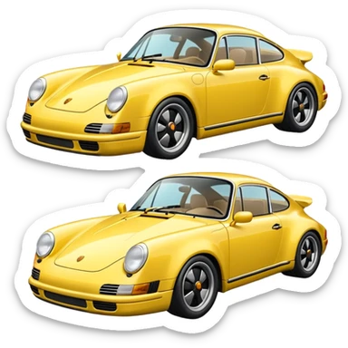 butter yellow Porsche  sticker