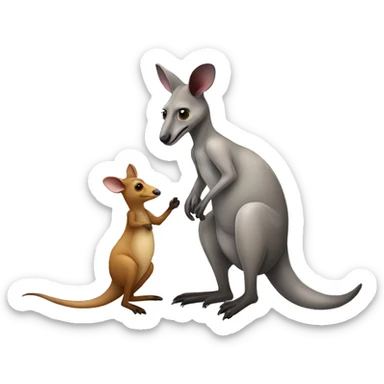 Kangaroo with possum sticker