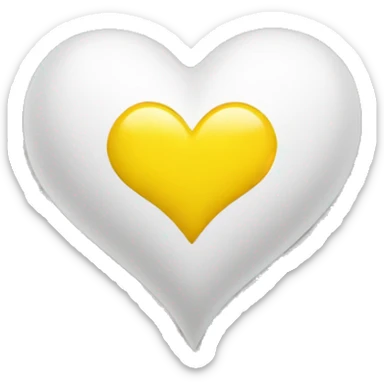 White and yellow heart sticker