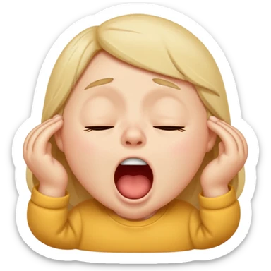 yawning sleepy character sticker