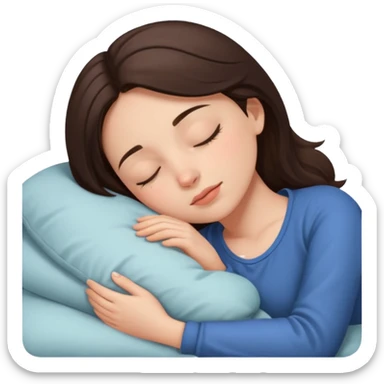 Brunette girl sleeping sticker