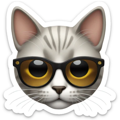 Cat with sunglasses sticker
