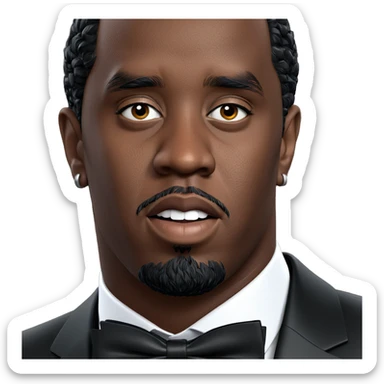 dark-skinned male portrait with bowtie sticker