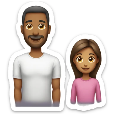 dad and daughter sticker