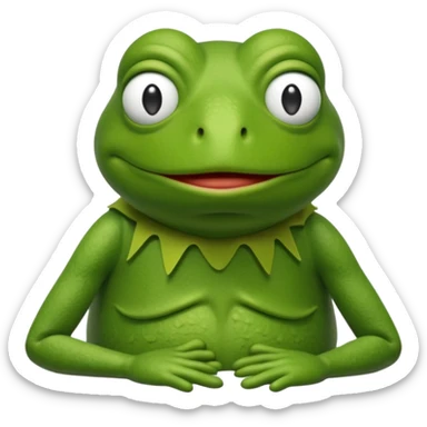 Tired Kermit frog  sticker