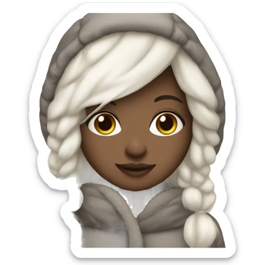 Winter girl white skin cozy  sticker