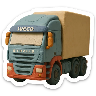 claymation style Iveco Stralis truck sticker