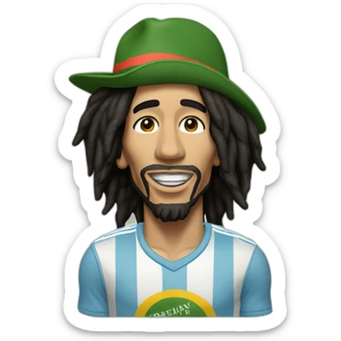 Bob Marley con camiseta Argentina sticker