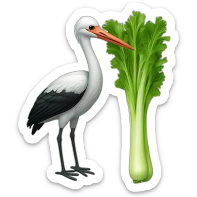 Celery stork sticker