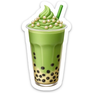 boba matcha milk tea sticker