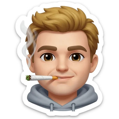 Weed joint smoking sticker