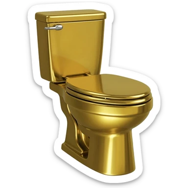 shiny chrome gold toilet sticker