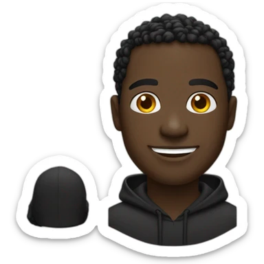 Black-dude-smiling-with-black-hoodie sticker