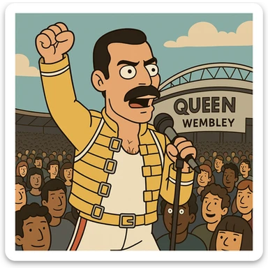 Freddie Mercury people lots of people Queen at Wembley sticker
