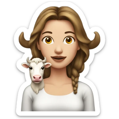 Femme se transforme en vache sticker