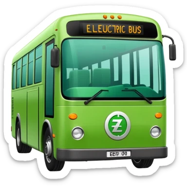 green electric bus with zero-euro coin symbol 0€ sticker