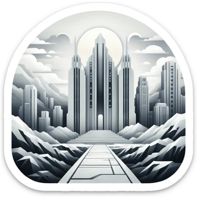 White Spectral Gloomy Dystopian Apocalyptic Aesthetic Scenery Deco sticker