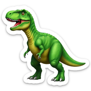 green t-rex dinosaur sticker