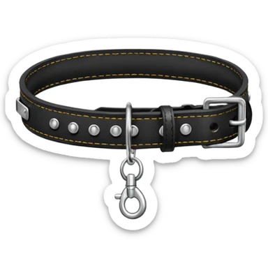 Leash – black collar with leash hanging sticker