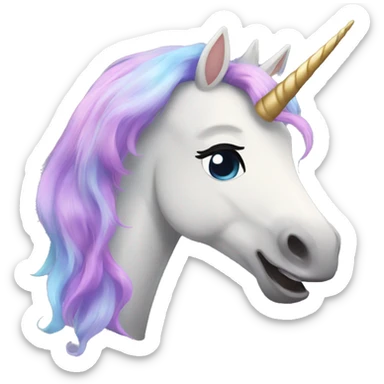 a unicorn that is so so so so happy and she has beautiful dark eyelashes sticker