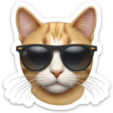 Cat with sunglasses sticker