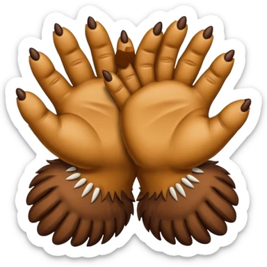 emoji handshake, one hand is a bear claw sticker