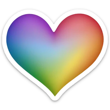 Heart shaped rainbow sticker