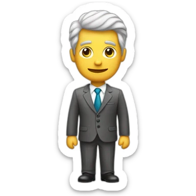 Hombre con traje y corbata, haciendo una llamada sticker