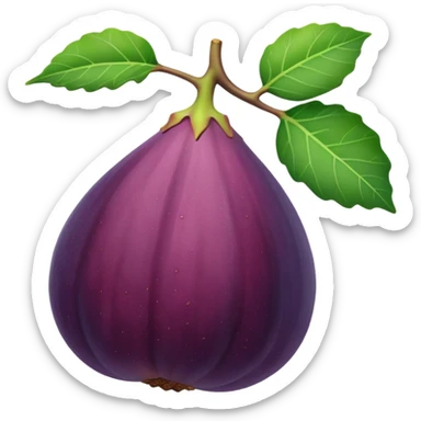 Please create a emoji of a cross-section of a fig with a small leaf sticker