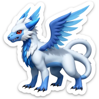 Garurumon-Salamence-Amaura-Absol-fusion-creature (full body sticker