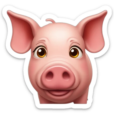 Pig with a ketchup letter Z on his forehead sticker