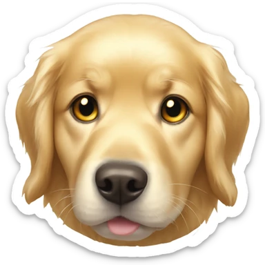 Golden retriever with a halo sticker