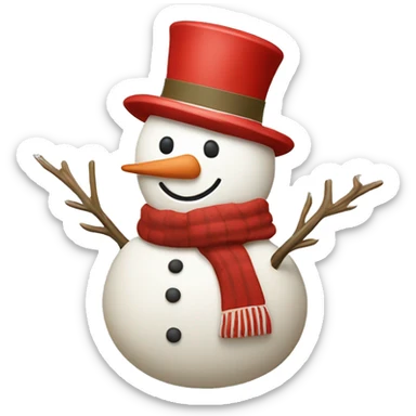 Khaki red and white asthetic snowman sticker