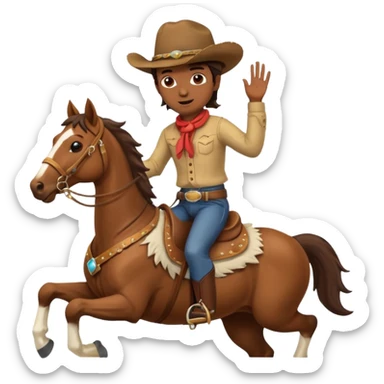 riding galloping horse with Rabbit rider sticker