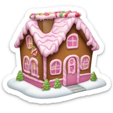 pink gingerbread house sticker