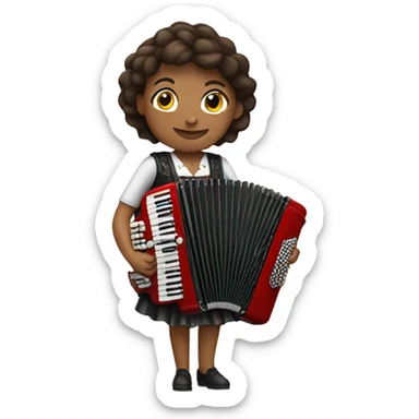 Brunette woman playing the accordion sticker