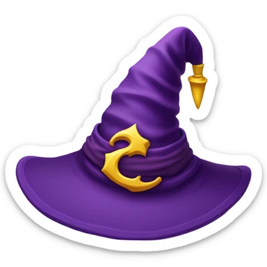 purple wizard hat with yellow sticker