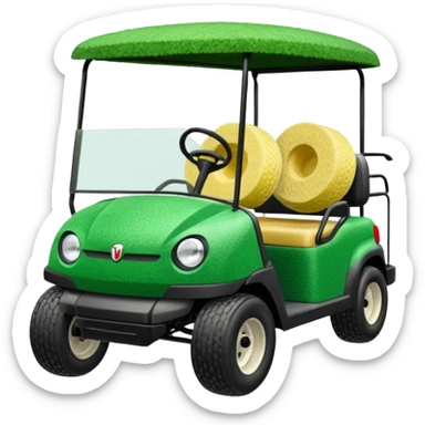 Loofah on golf cart  sticker